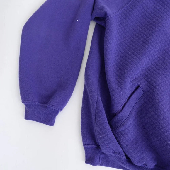 Vintage Lady Footlocker Purple  Floral Half Zip Long Sleeve Sweater Med - Picture 9 of 14